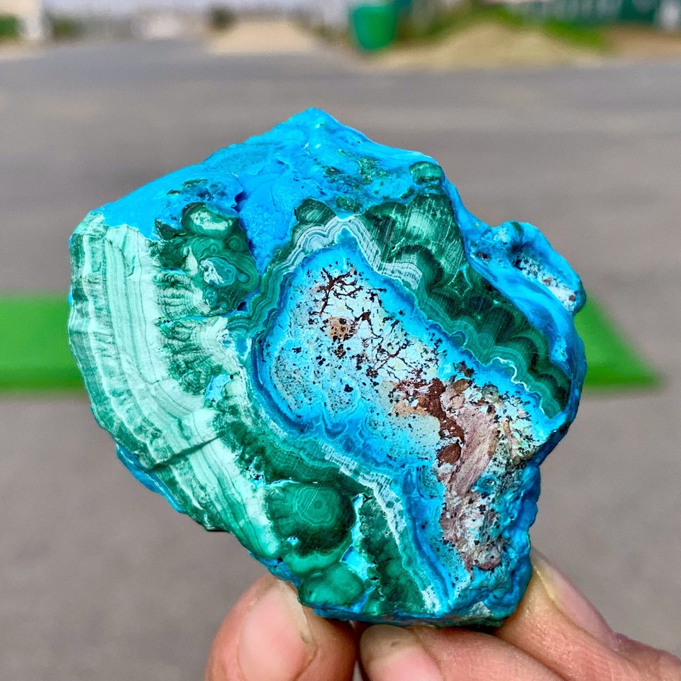 100G Natural Chrysocolla/Malachite transparent cluster rough mineral ...