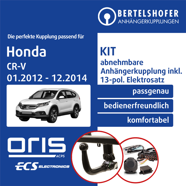 AnhäNgerkupplung Abn U.13Pol Spez E-Satz FüR Honda CR-V Iv Typ Rm 2012-2014 Ahk-image