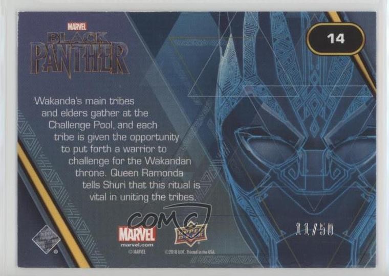2018 Upper Deck Marvel Black Panther Indigo 11/50 To the Challenge Pool #14 z9c thumbnail 2