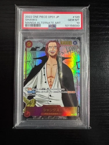 One Piece Card Game Shanks OP01-120 SEC Manga Alternate Art JP PSA 10 - Romance