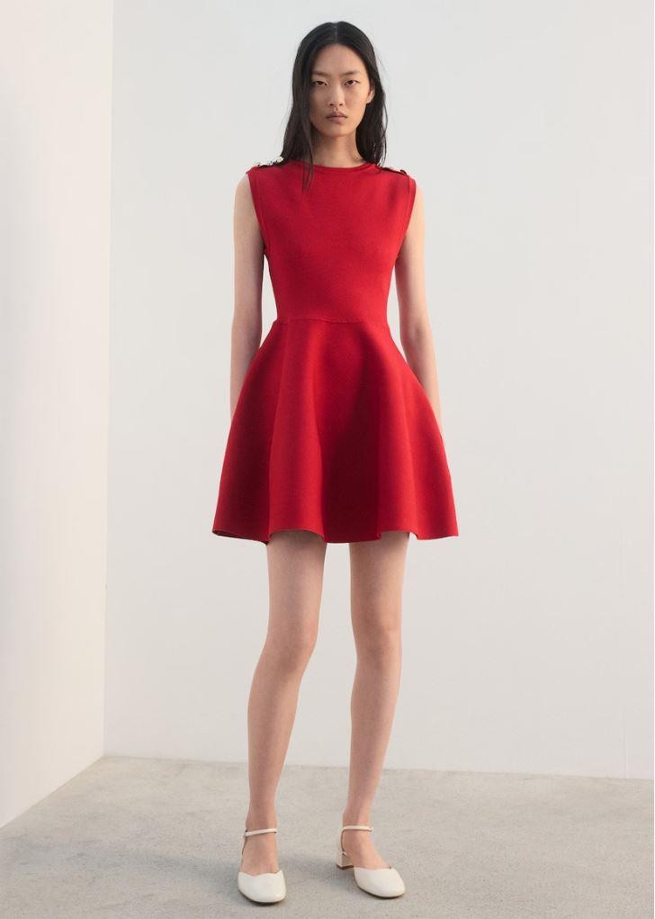 NWT mango Peplum knit dress with buttons