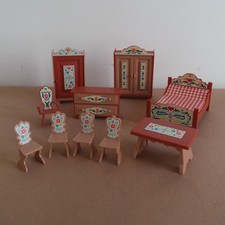 Jean West Germany cameretta plastica per casa delle bambole vintage mobili sedie