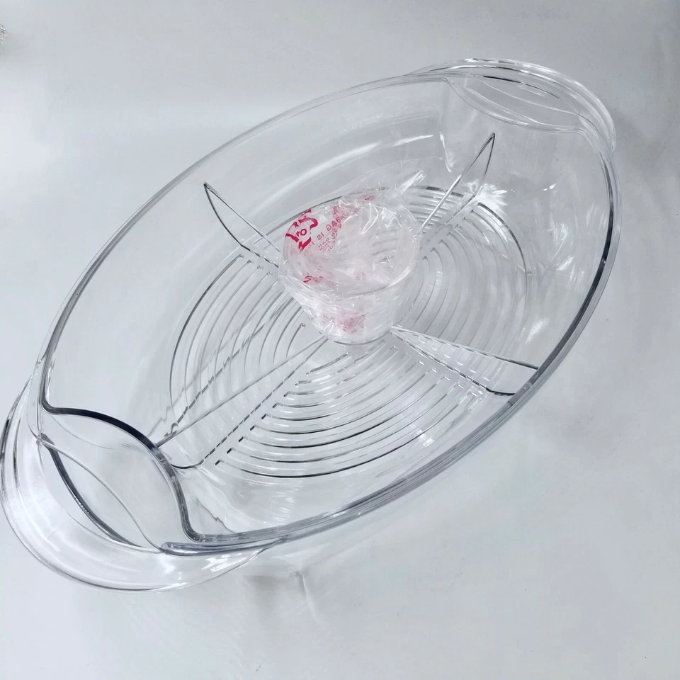 Prodyne Buffet On Ice Vented Food Tray Dip Cup Bowl Crystal Acrylic 3 pc Set - Image 2 of 4