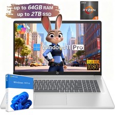   HP 17.3" Touch Laptop 4.30GHz AMD Ryzen 5 Notebook 32GB RAM 1TB Windows 11 PRO
