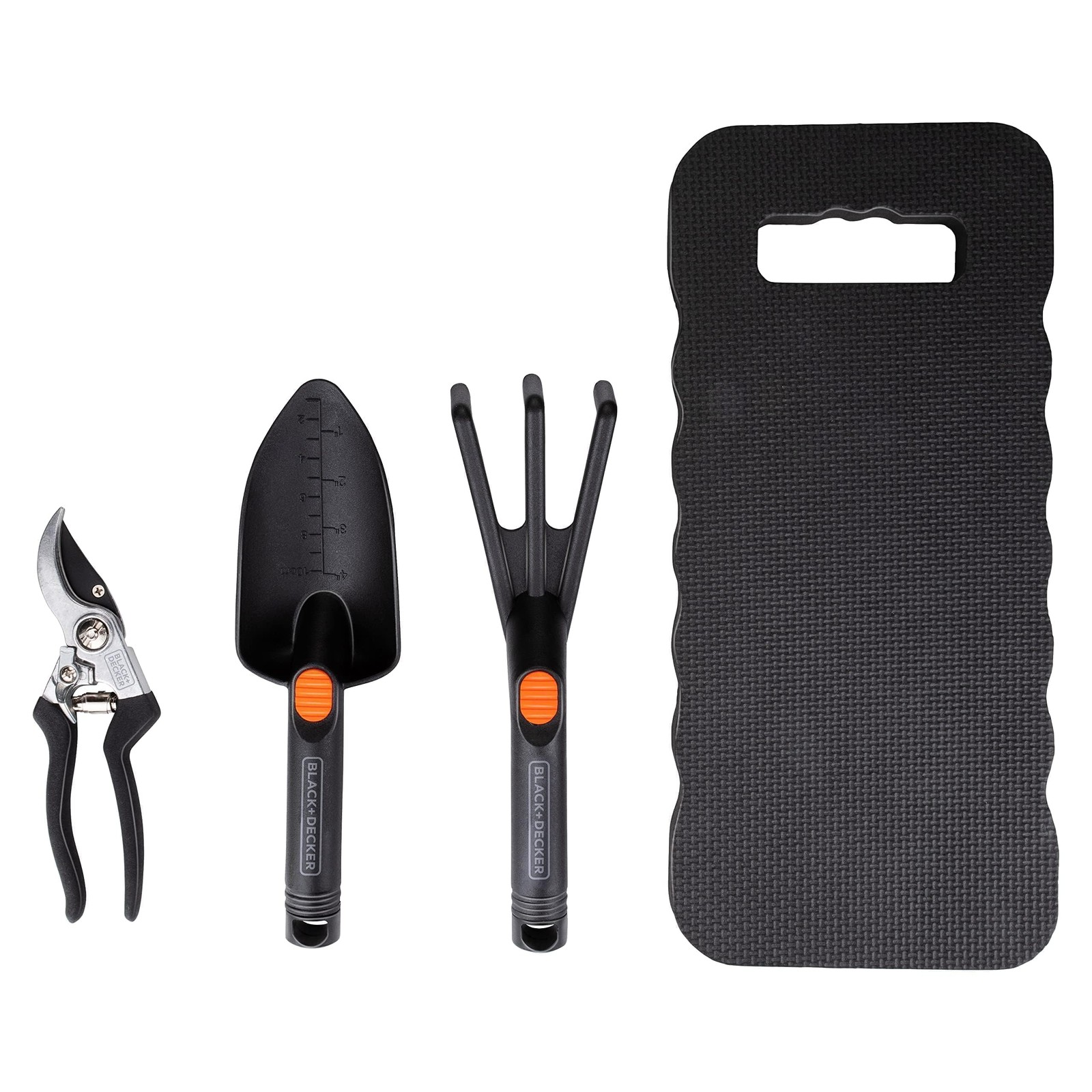 Kit Attrezzi Giardino BLACK+DECKER 4pz - Tappetino e Cesoie Ergonomiche