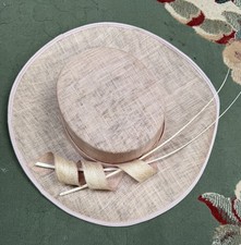 Coast Lisa Tan Curl Detail Hat In Mink/Pink. ONE SIZE. BNWT RRP £139.  *DEFECT*