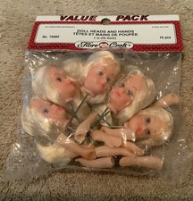 New in Package Vintage Fibre Craft Doll Heads Doll Making Crafts 75082/15 Pcs.