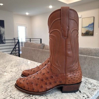 TECOVAS Wyatt Ostrich Boots 8.5 EE Men display picture 1