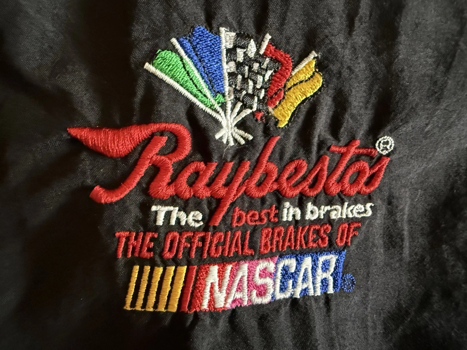 VTG 90’s NASCAR Raybestos Motorsport Racing Jacket XXL Swingster Nylon Checkered - product detail image 3