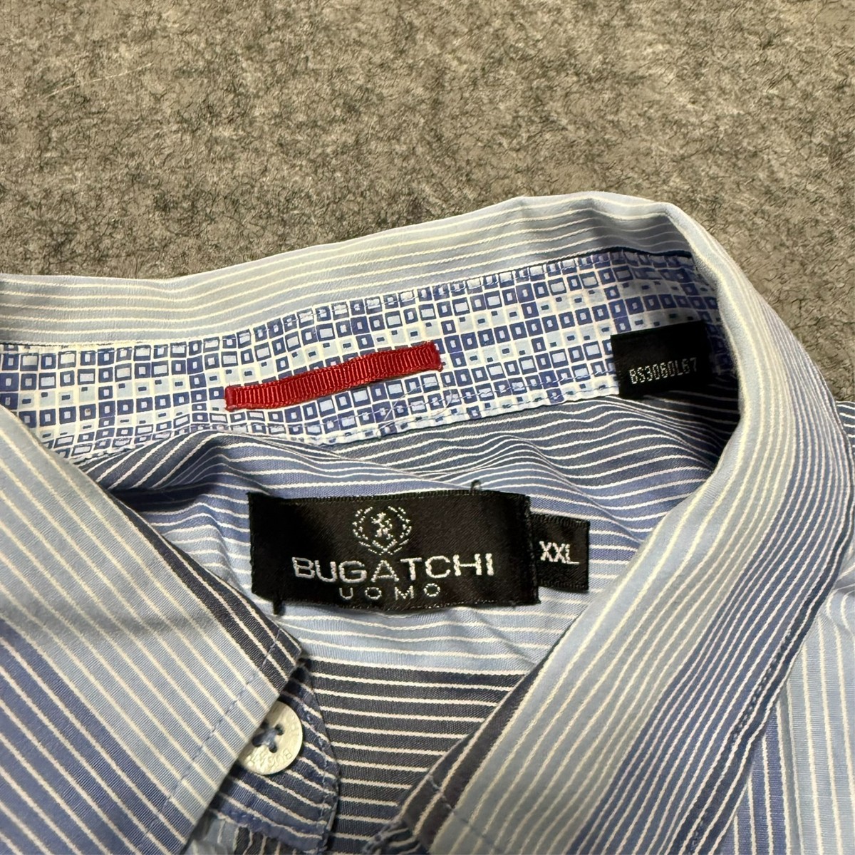 Bugatchi Uomo Shirt Size 2XL Vertical Striped Western Neiman Marcus Retro View 6