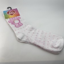 Care Bears Rainbow Bear Pink Polka Dot Kids Socks Retro Unisex Size 10-4 NWT