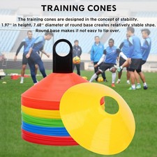 50 St&uuml;ck Fu&szlig;ballkegel 7 5 Zoll Durchmesser 2 Zoll Hochflexibles PE Versc G1FC