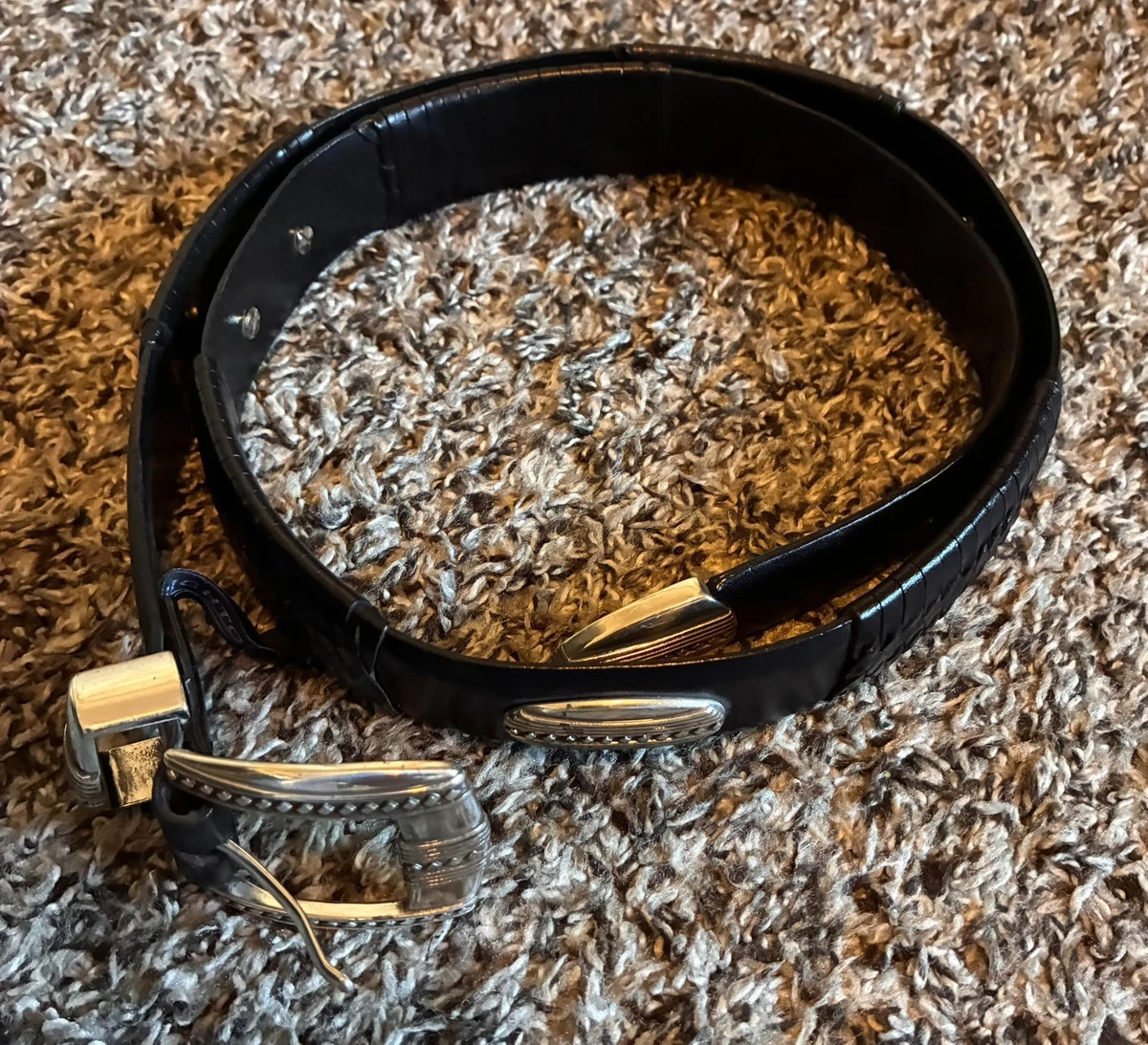Vintage Brighton Belt Womens Medium Black Leather Tooled Western Butterfly 46303 Brighton Size M Medium Belts for Women for sale | eBay main image 4