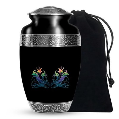Colorful Abstract Large Cremains Urn For Ashes Adult Mom & Dad (10 Inch)