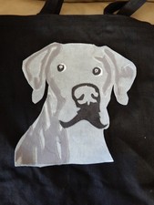Adorable Artisan Crafted Appliqu  Dog Tote Bag   Customizable Canvas Bag Color