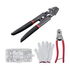 Uimoso Crimping Tool Steel Wire Rope Crimper 1/64" - 3/32" with a Cable Cutter