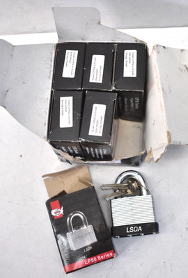 Lot of 6 LSDA LP50 Series Padlocks Security Lock LP50KA FE0685 09235 FE0685