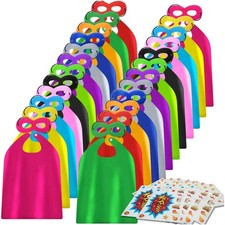 24 Kids' Superhero Capes  Masks - Comfort Fit for Epic Birthday Celebrations