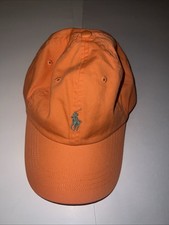 Polo Ralph Lauren Pony Orange Cotton Chino Ball Cap Hat NEW