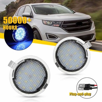 2x 8000K Blue Full LED Side Mirror Puddle Lights For Ford F150 Edge Flex Taurus