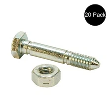 Qty 20: 1-9/16" x 1/4" Shear Pin with Nut Fits Ariens Replaces 05907100