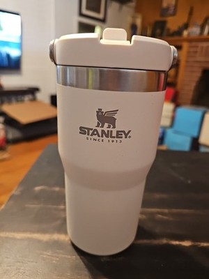 Insulated Tumbler Flip Straw 20 Ounces White STANLEY Stainless Steel IceFlow