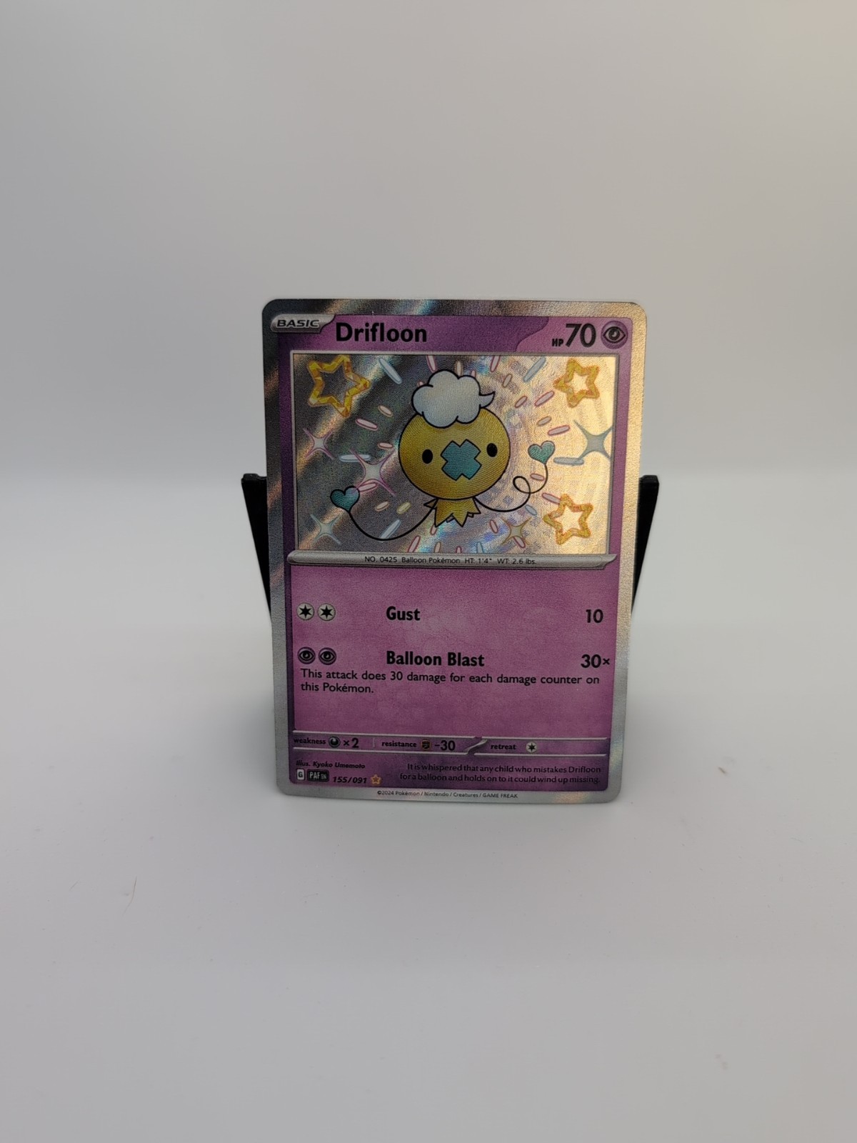 Pokémon TCG Shiny Drifloon Holo Card Paldean Fates 155/091 NM/M Condition