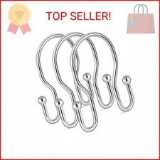 12 Pack Double Shower Curtain Hooks Rings, TENOVEL Double Sided Shower Curtain H