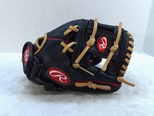 Rawlings Baseball Glove Youth 10.5 in H1051B Highlight RHT Leather Shell Black