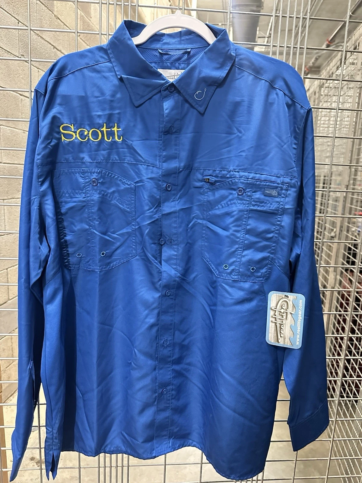 Reel Life Elite Angler Fishing Shirt Blue XL Long Sleeve Vented “Scott”