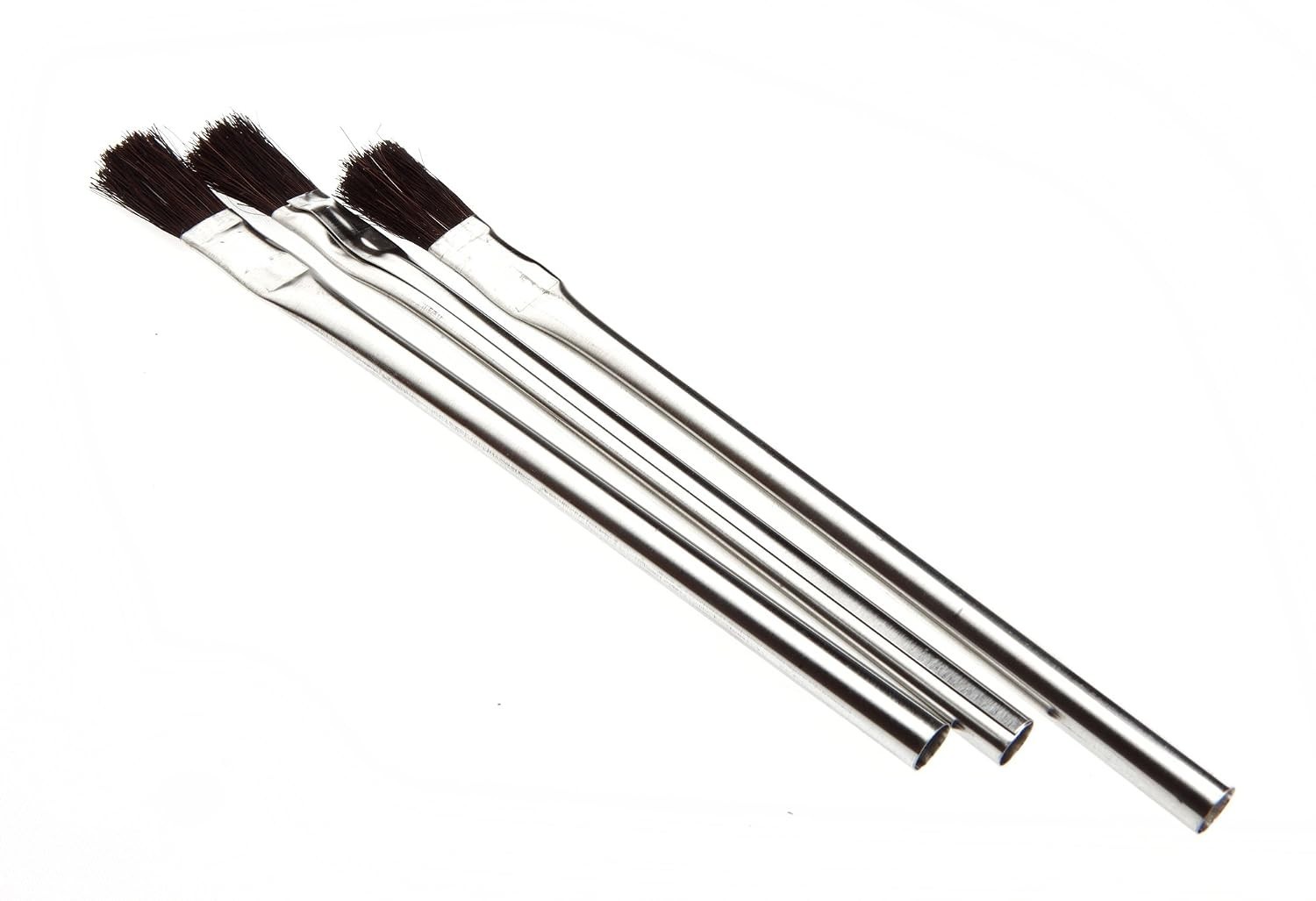 Durable Carbon Steel Solder Flux Brush Set - 3-Pack for Metal Applications