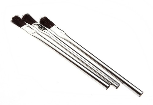 Durable Carbon Steel Solder Flux Brush Set - 3-Pack for Metal Applications