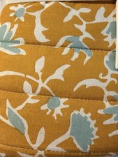 Threshold Brand Earthy Vines Voile Quilt in Mustard Yellow Teal Blue - King