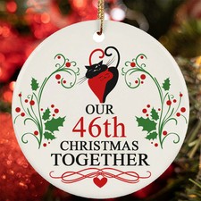 Our 46th Christmas Together Ornament Funny Cat Couple 46 Year Anniversary Gift