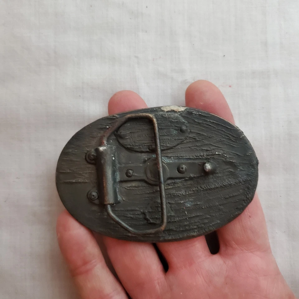 Vtg Belt Buckle Dakota Great Buffalo Trading Co. Bergamot Brass Native American - Image 4 of 4