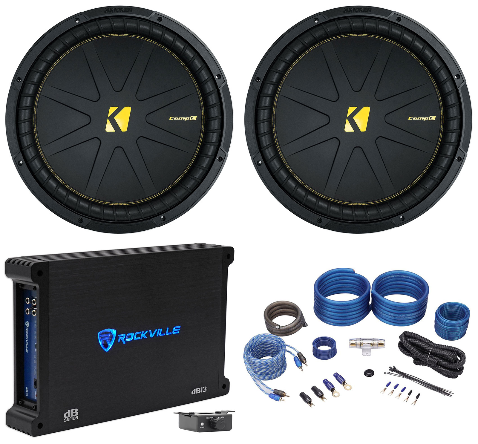2 Автомобильные сабвуферы Kicker 50CWCS154 CompC 15 SVC моноусилитель Комплект усилителей CWCS154 68190₽