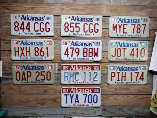 Arkansas 1998 Expired Lot of 10 Craft condition License Plates Auto