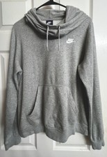 Men's Nike Solo Swoosh Fleece Hoodie Heavyweight Sweatshirt Gray Size Medium