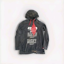 Nike Air Jordan Wings Black Red Jumpman Pullover Hoodie Sweatshirt Boys Size L