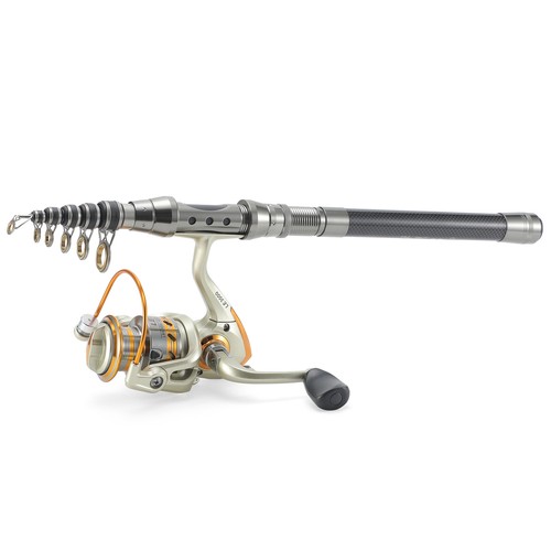 Telescopic Fishing Rod and Reel Combo Kit Reel Gear 1.8m P9W7 - Picture 5 of 11