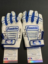 CHRIS TAYLOR DODGERS SIGNED GAME USED BATTING GLOVES PSA WITNESS COA 1C01554/53