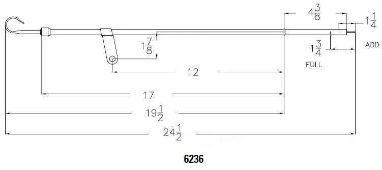 Engine Oil Dipstick fits 1968-1989 GMC C2500,C2500 Suburban,C3500,K3500 Sprint C - Image 2 of 2