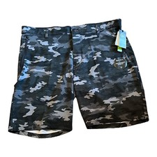 Burnside Hybrid Board Shorts Land Sea Size 38 Black Camo NWT