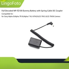 Full Decoded NP-FZ100 Dummy Battery Spring Cable DC Coupler for SONY A9 A7M3