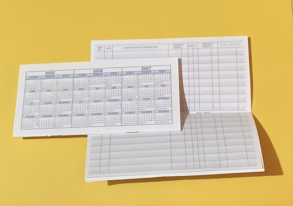 CHECKBOOK REGISTERS “2025” 1 CHECKBOOK TRANSACTION REGISTER CALENDAR 2025 2026 2027 CHECK BOOK REG.
