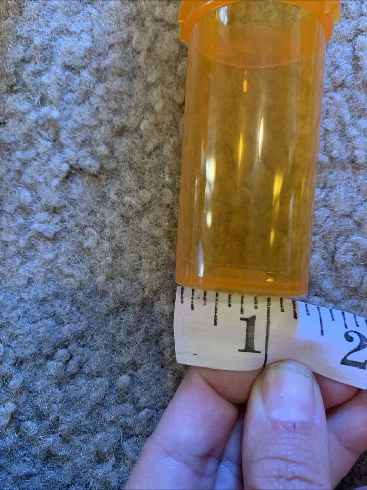 RX Medicine Bottles Child Proof Empty Plastic Amber Pill Prescription 1x3 In - Image 3 of 3