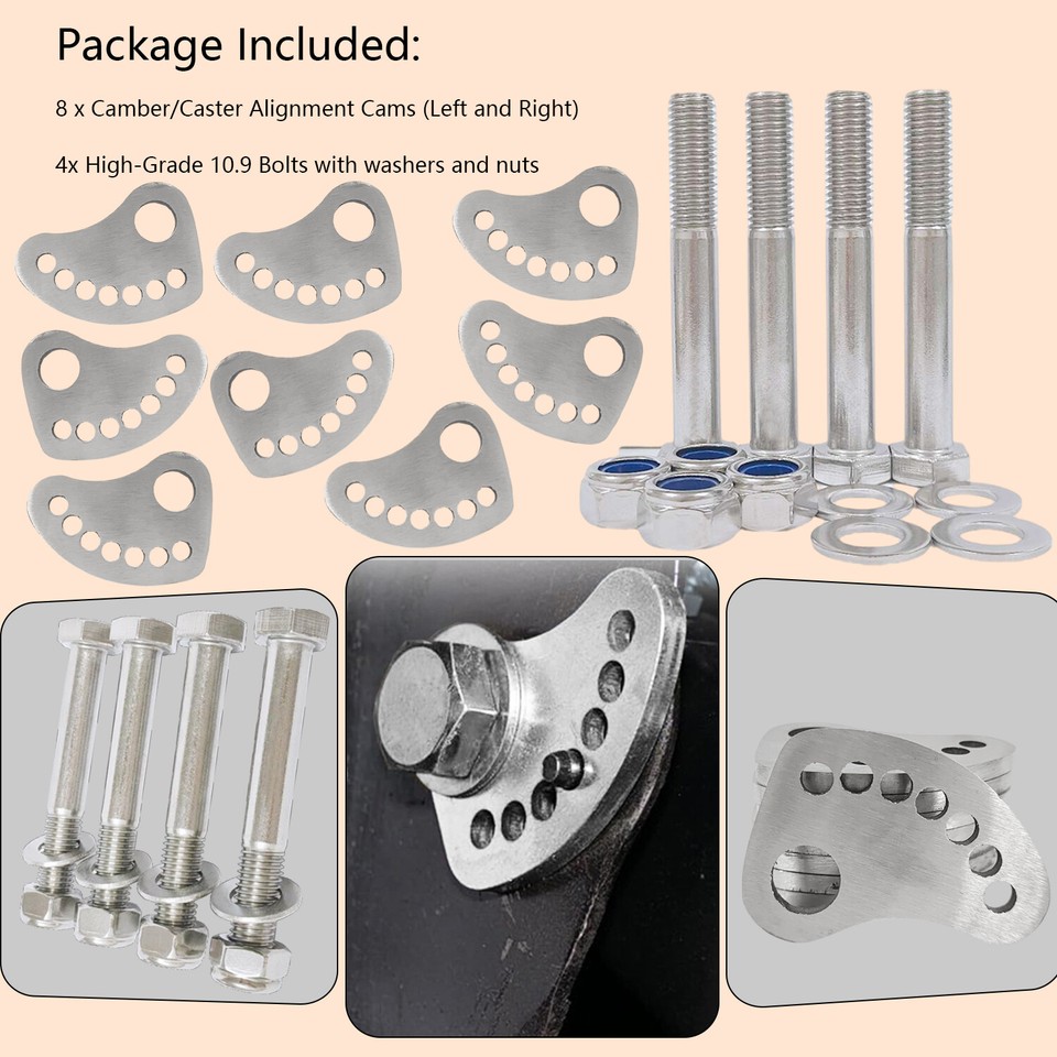1.5 Degree Camber Alignment Kit For Silverado & Sierra 1500/2500/3500 (1999-2019) - Stainless Steel Cam Bolts