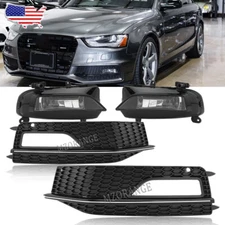 Front S-line Bumper Fog Light Lamp Bezel Cover 4PCS/Set For Audi A4 2013-2016