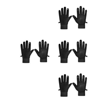 4 Stück -Handschuhe, Winterhandschuhe, winddicht, rutschfest, warme