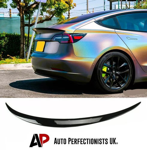 Tesla Model 3 Spoiler Brillo Negro Labio Trasero Bota Ala Bota Cuerpo Ala 2017+ - Imagen 2 de 12